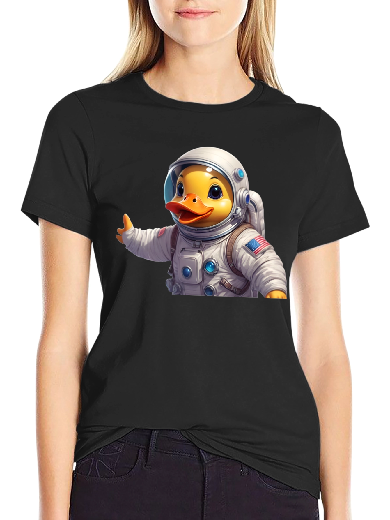 Astronaut Duck T-Shirt - Black