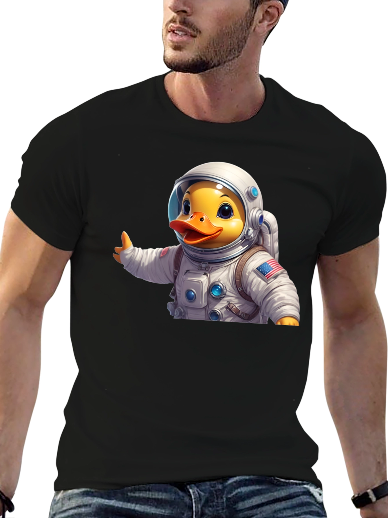 Astronaut Duck T-Shirt - Black