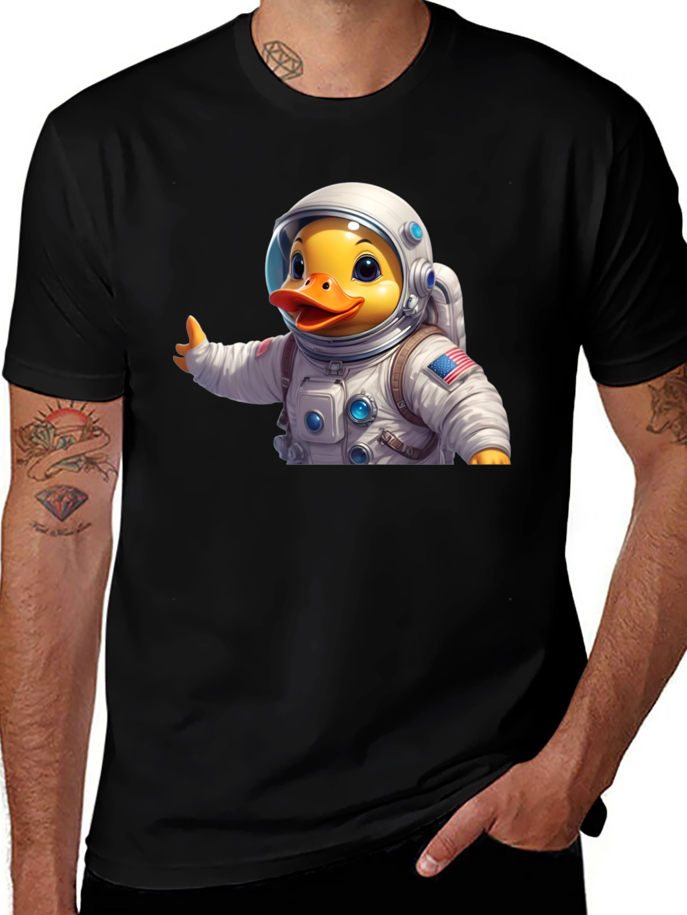 Astronaut Duck T-Shirt - Black