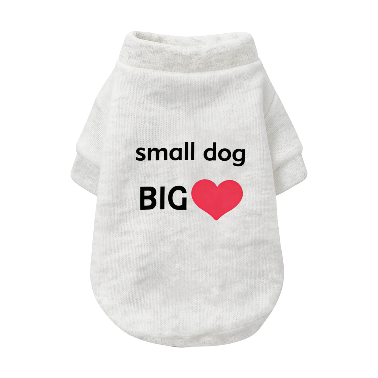 Small Dog Big Heart Sweet White Pet Warm Cardigan Sweater