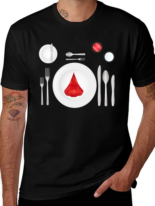 Dinner Place Setting Graphic Tee - Black