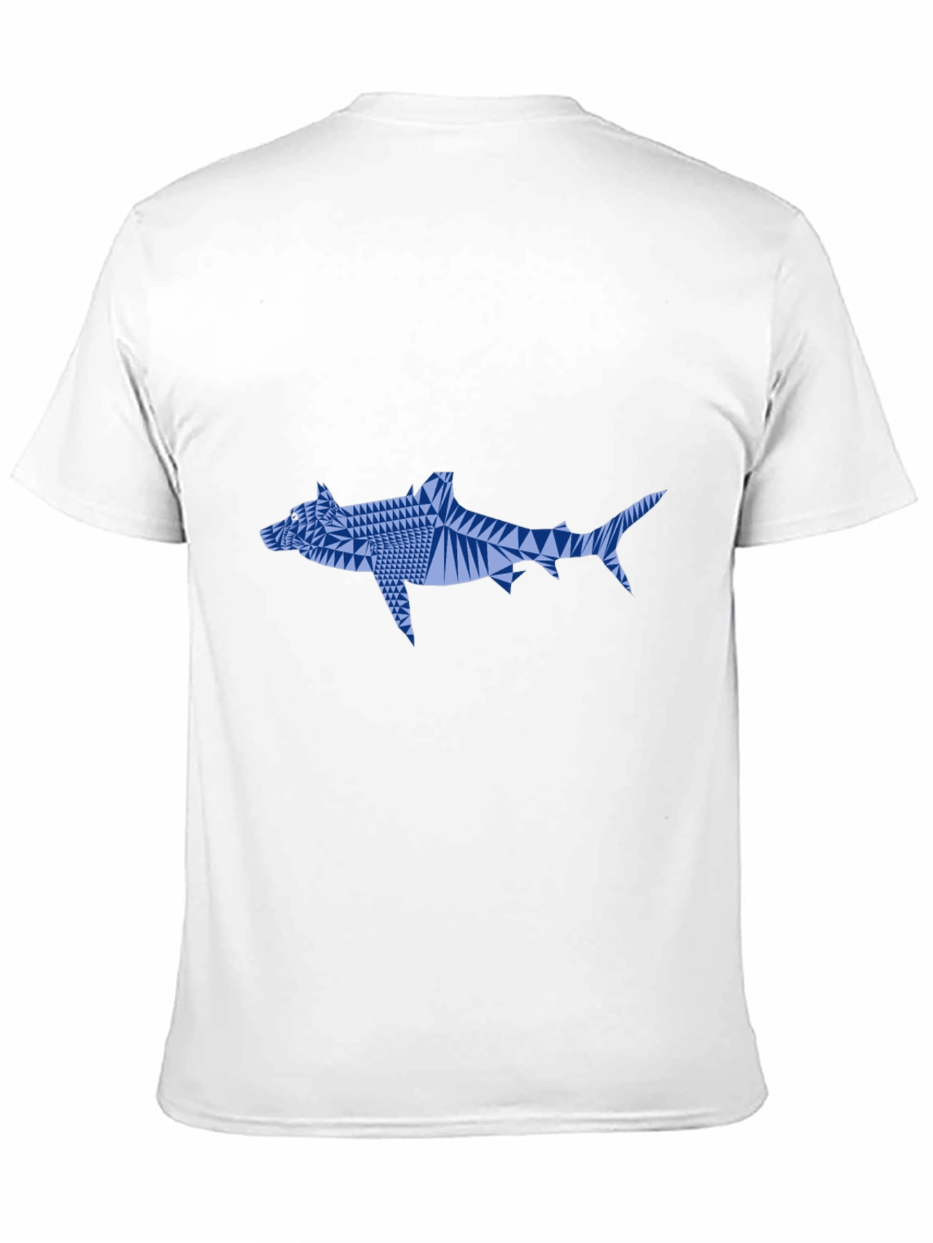 Geometric Shark Graphic Tee - Black