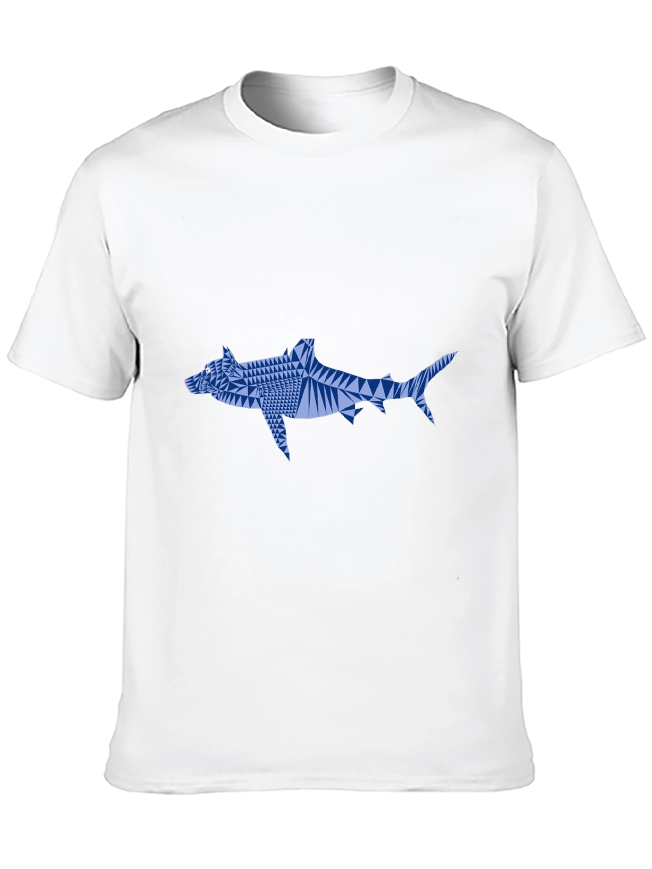 Geometric Shark Graphic Tee - Black