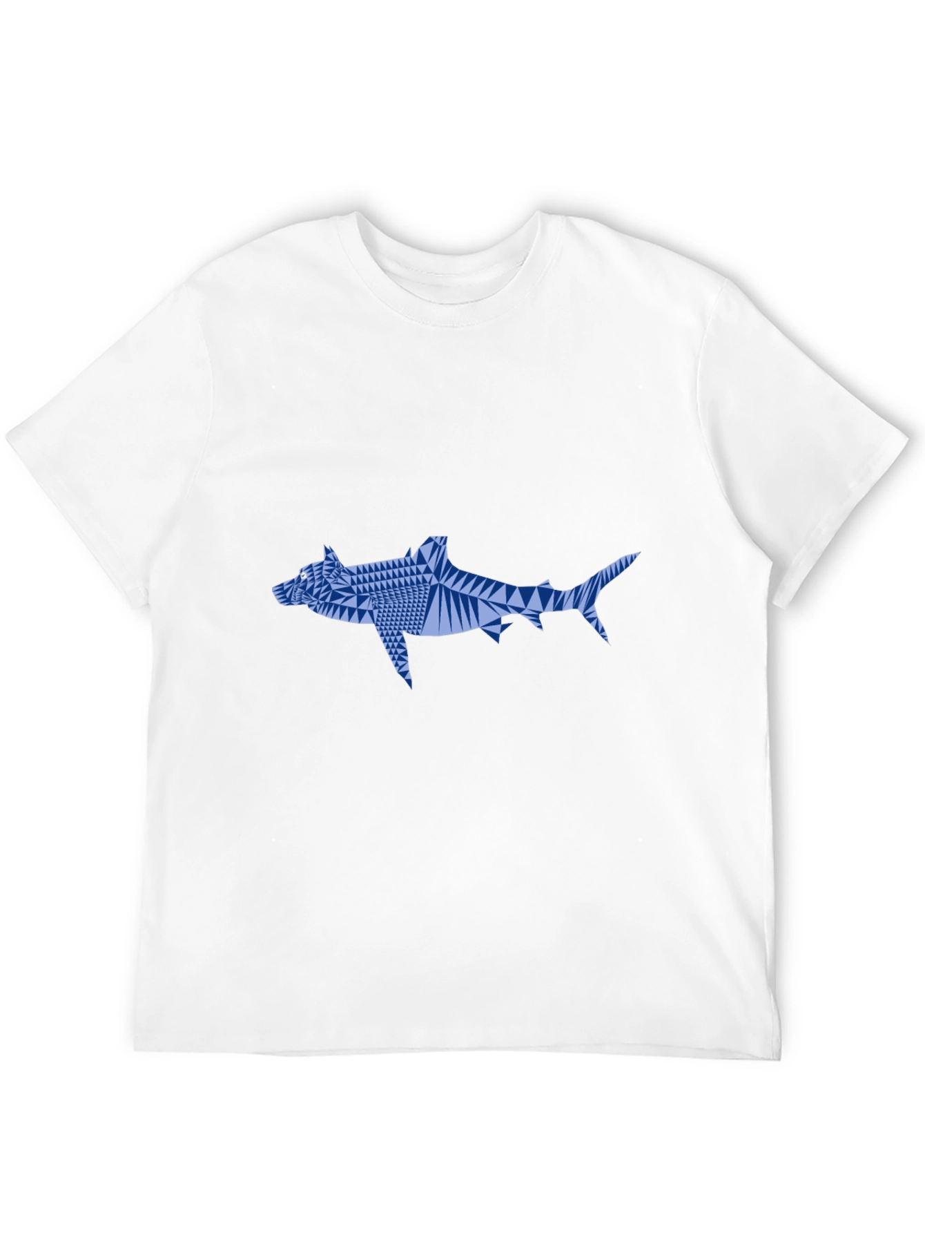 Geometric Shark Graphic Tee - Black