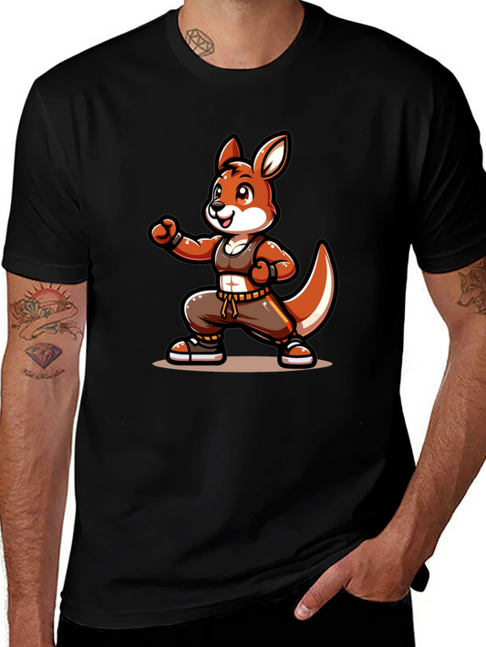 Cool Kangaroo Cartoon Graphic T-Shirt