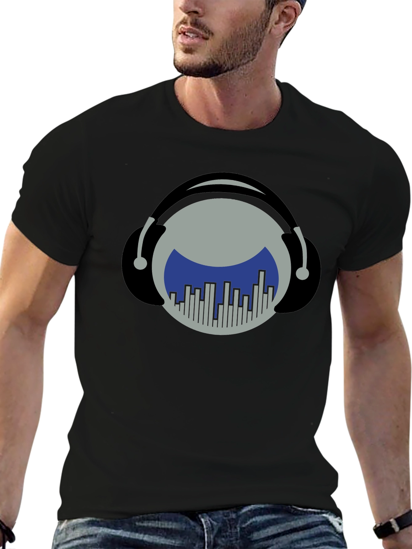 Music Lover T-Shirt: Headphones & Equalizer Design