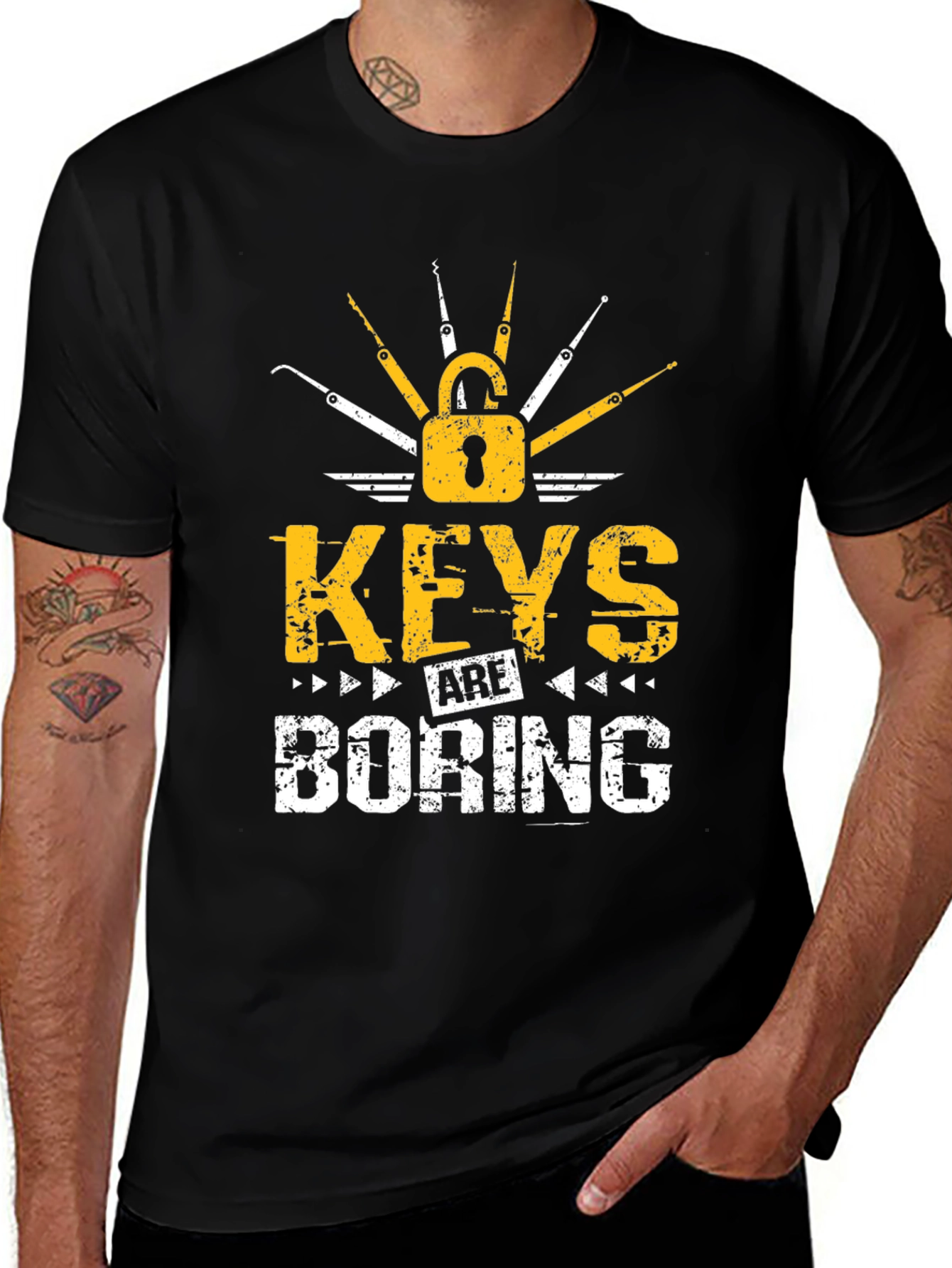 Keys Are Boring T-Shirt - Lock Picking Design