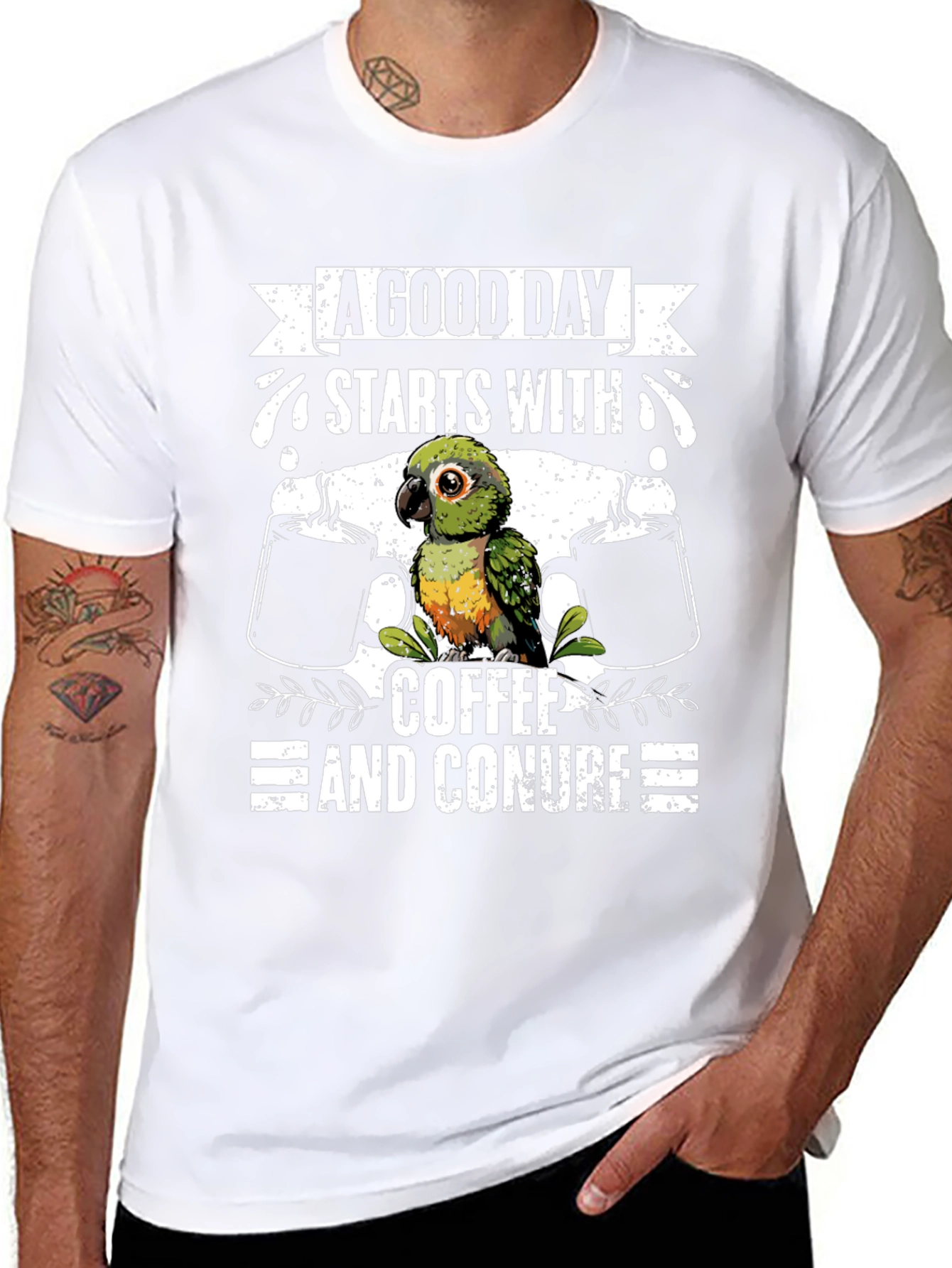 A Good Day Starts With Coffee and Conure T-Shirt