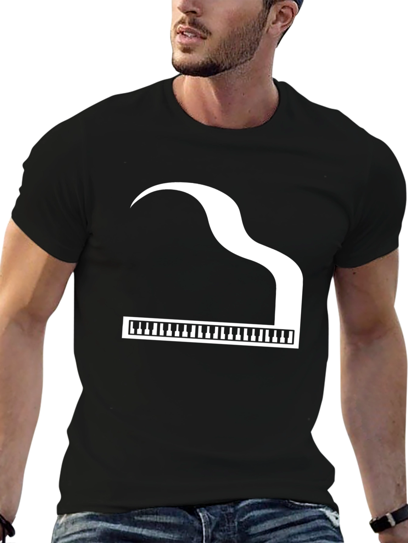 Piano Graphic Black T-Shirt