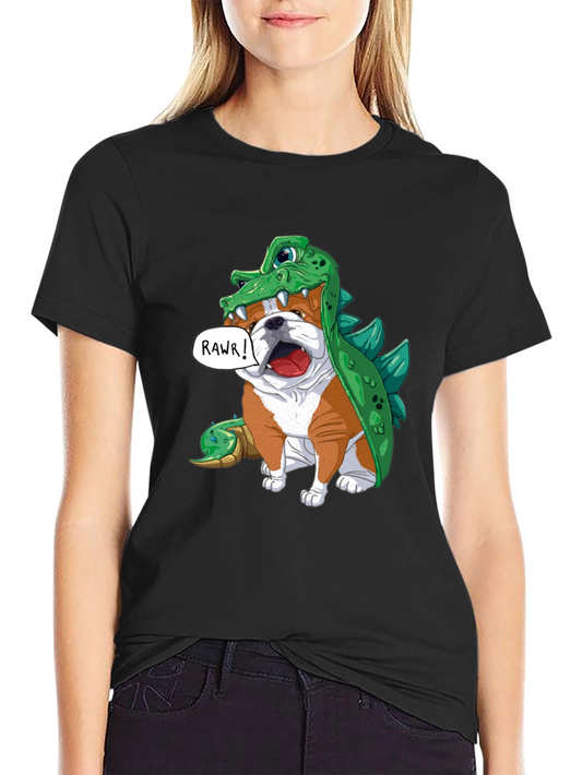 Bulldog in Crocodile Costume T-Shirt
