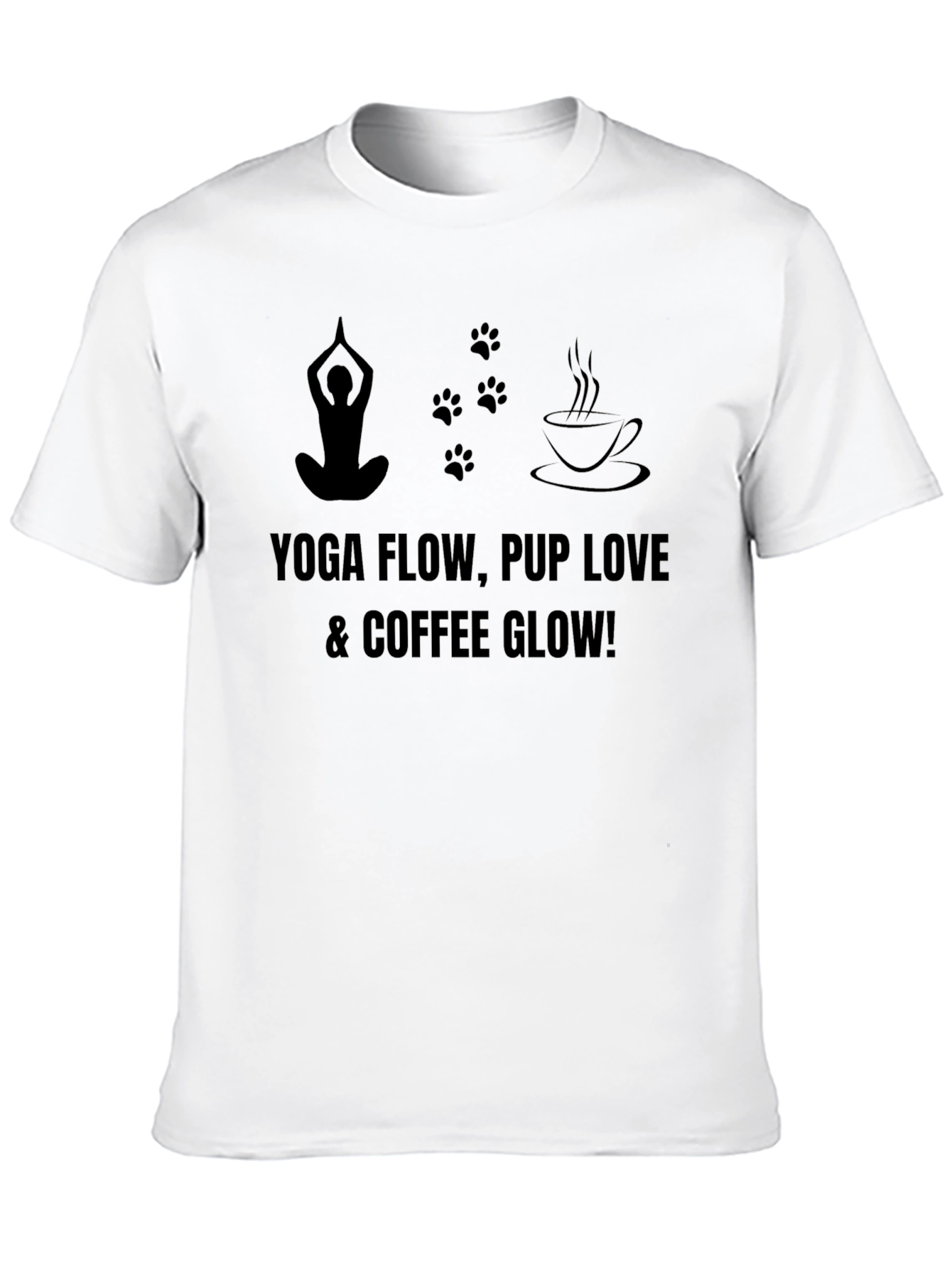 Yoga Pup Love & Coffee Glow T-Shirt