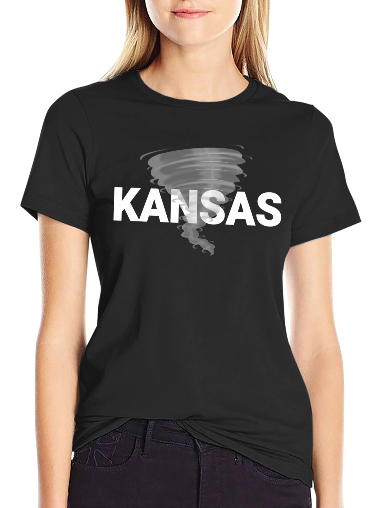 Kansas Tornado T-Shirt - Black Short Sleeve