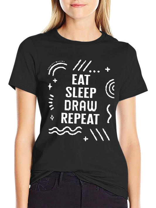 Eat Sleep Draw Repeat Black Graphic Tee