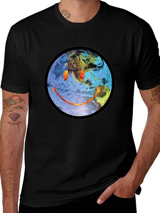 Earth Smiley Graphic Tee - Black