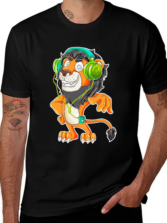 Cool Lion DJ Graphic Tee - Black