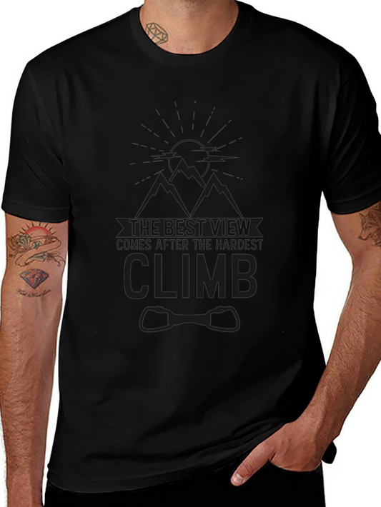 Climb Mountains Black T-Shirt - Motivational Graphic Tee