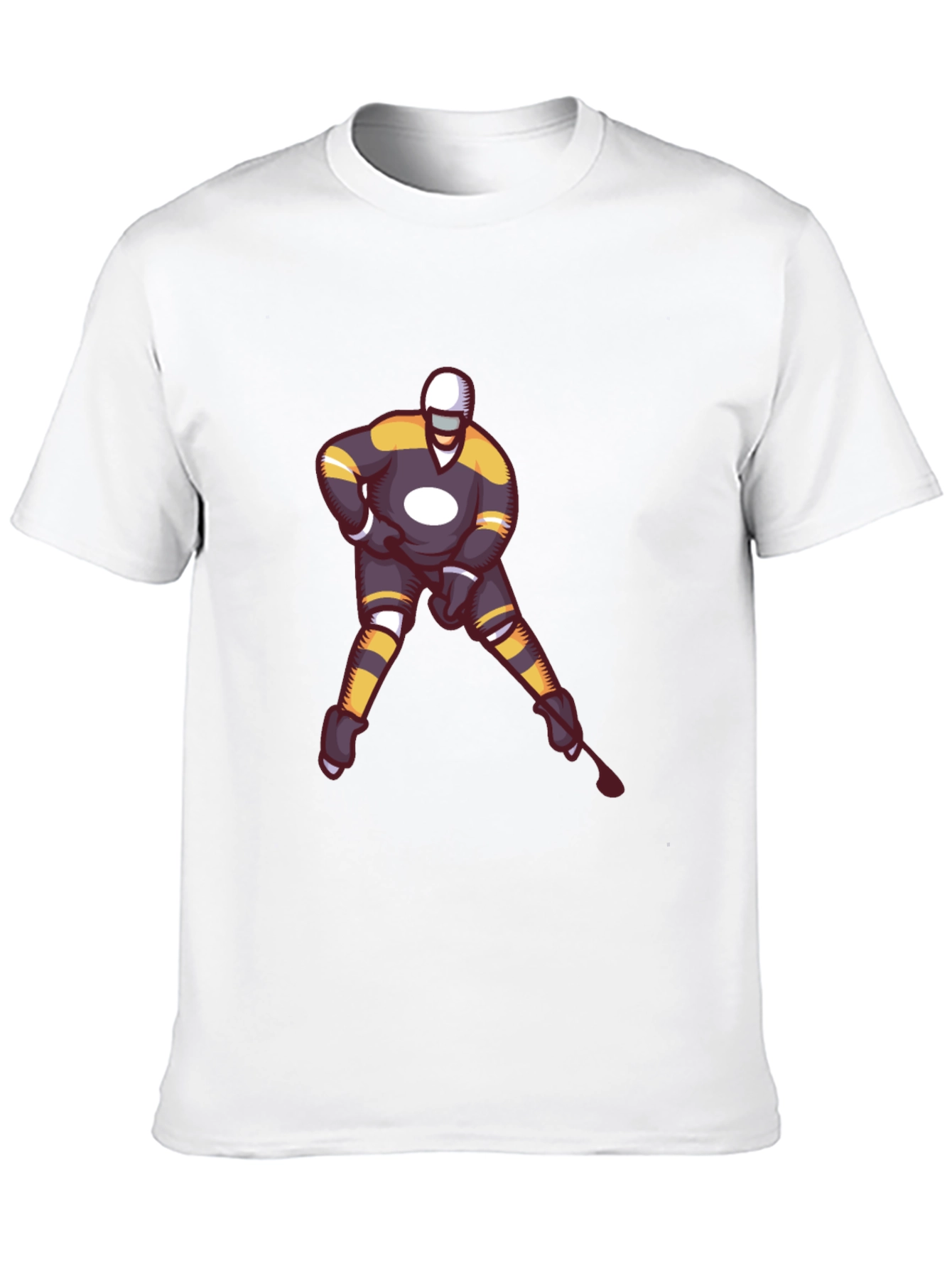 Hockey Player Graphic T-Shirt - Black