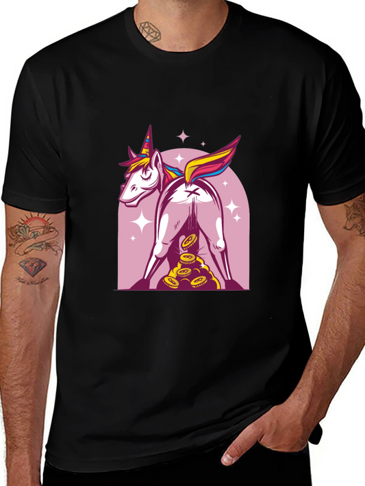Funny Unicorn Butthole Rainbow Humor T-Shirt