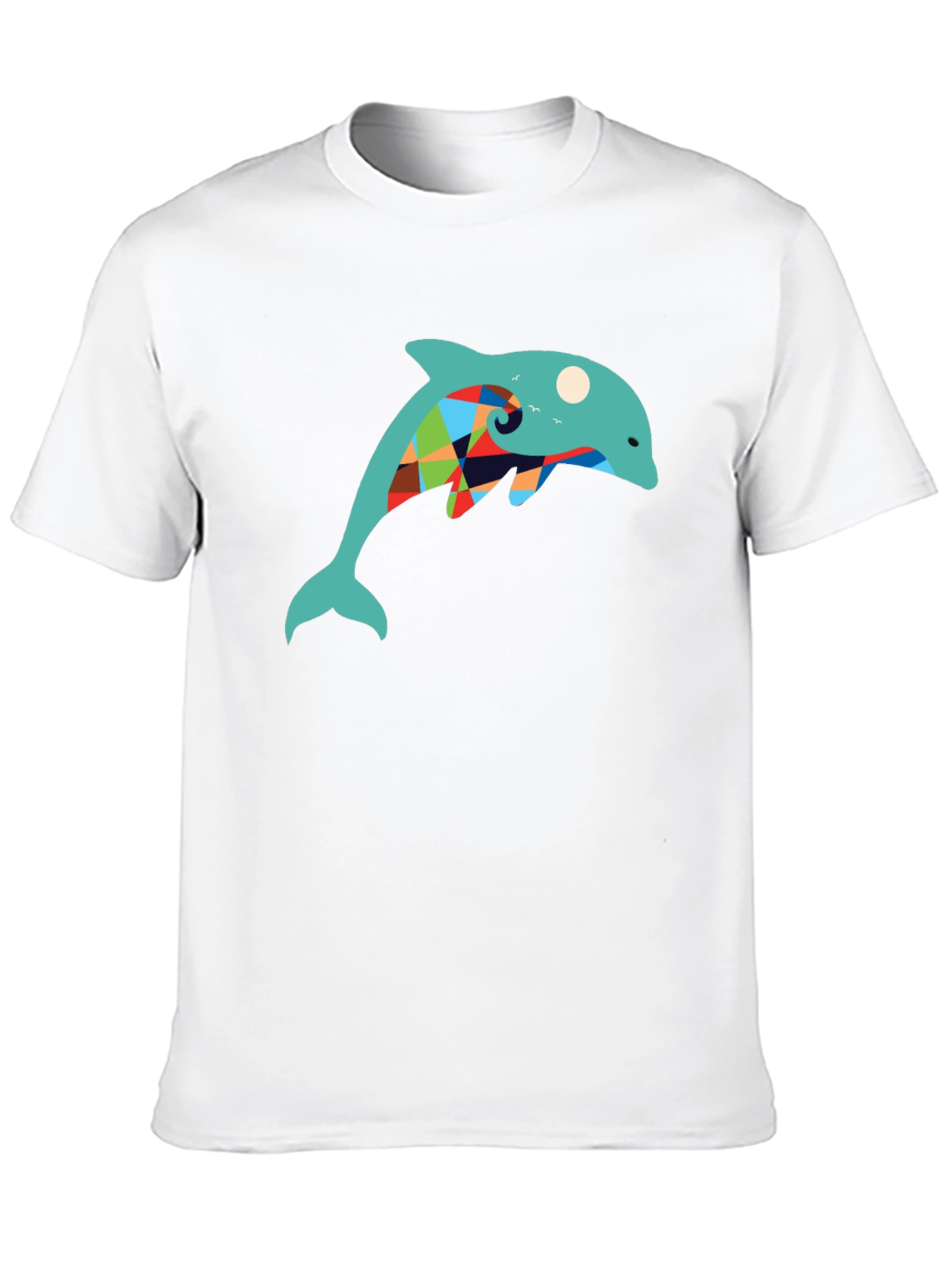 Dolphin Graphic Print Tee - Stylish Black T-Shirt