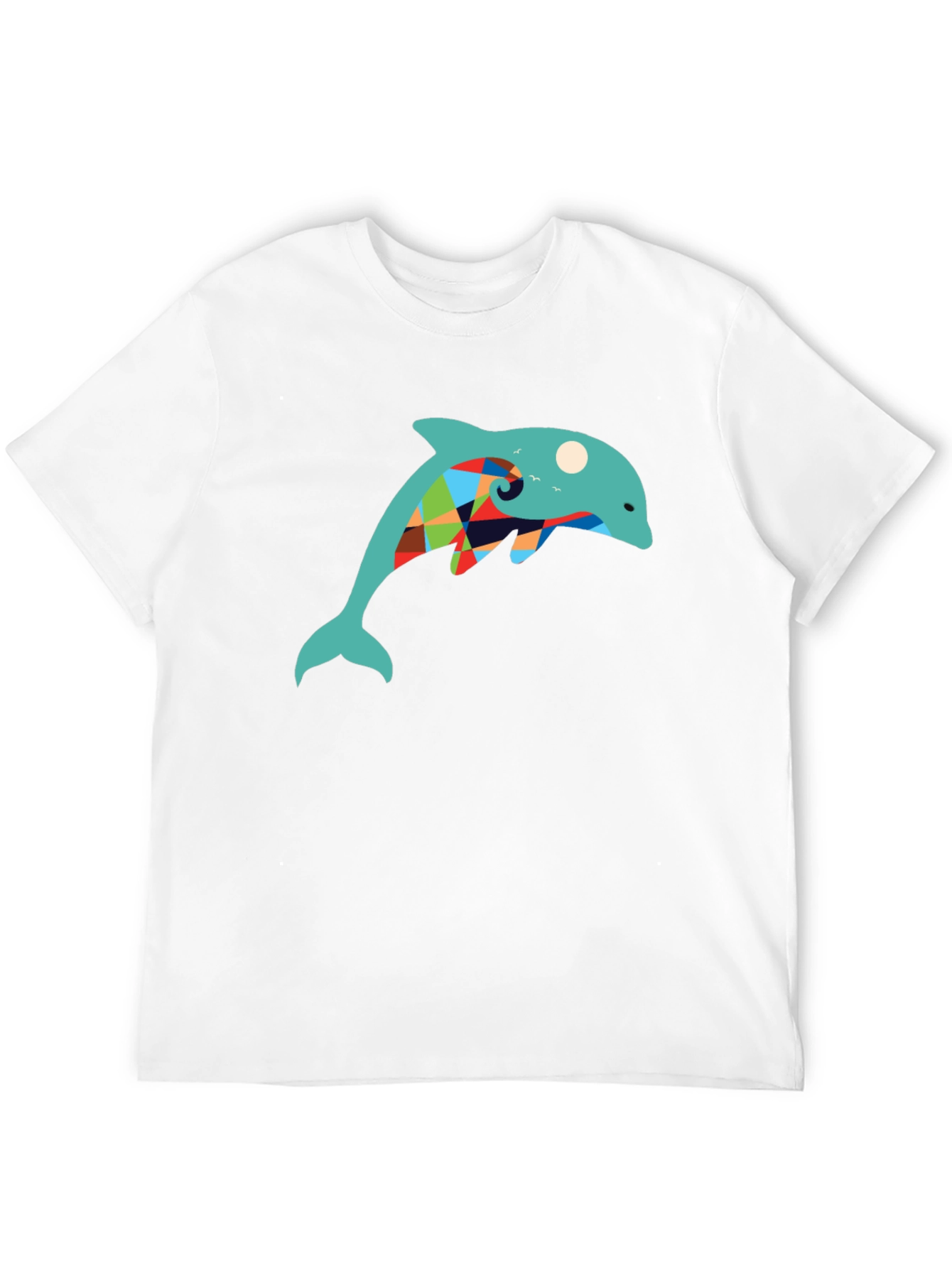Dolphin Graphic Print Tee - Stylish Black T-Shirt