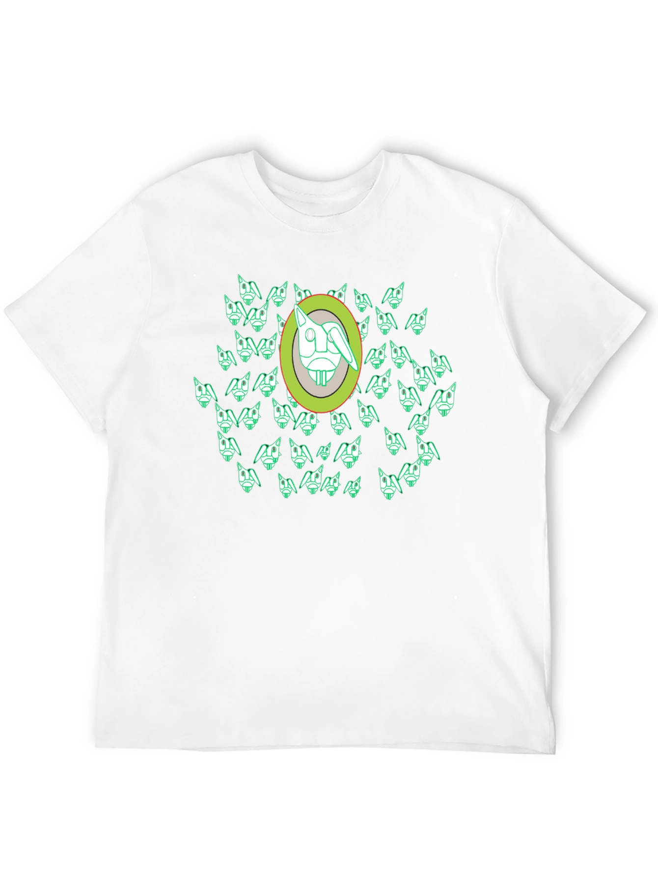 Abstract Geometric Rabbit Graphic Tee - Black