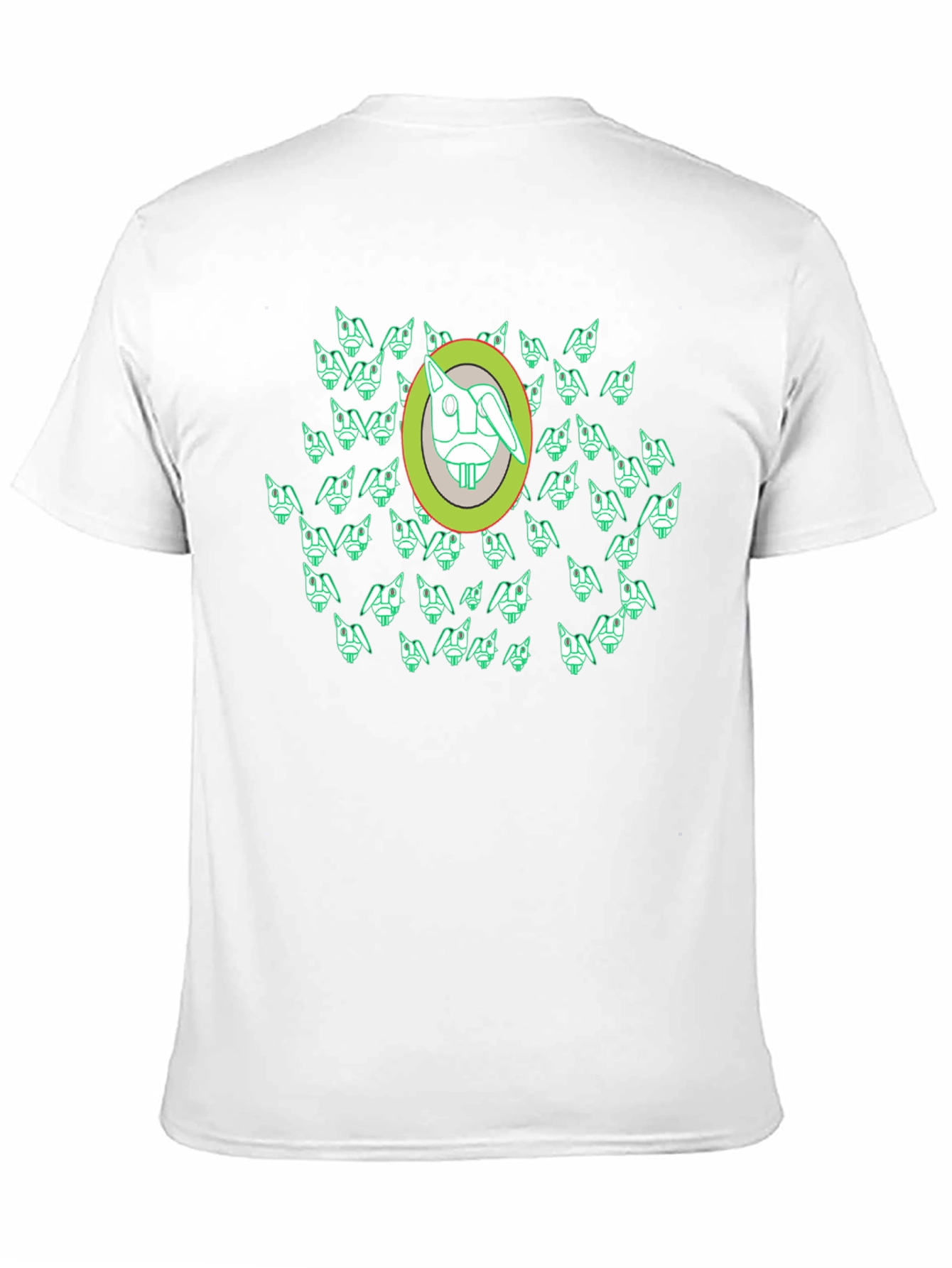 Abstract Geometric Rabbit Graphic Tee - Black