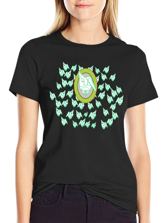 Abstract Geometric Rabbit Graphic Tee - Black