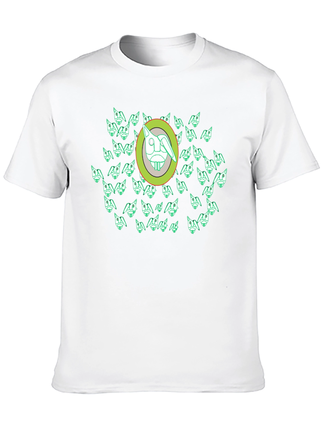 Abstract Geometric Rabbit Graphic Tee - Black