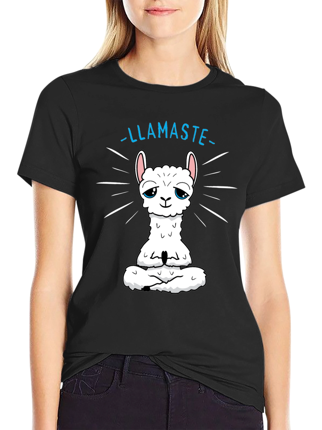 Llamaste T-Shirt - Meditating Llama Yoga Tee