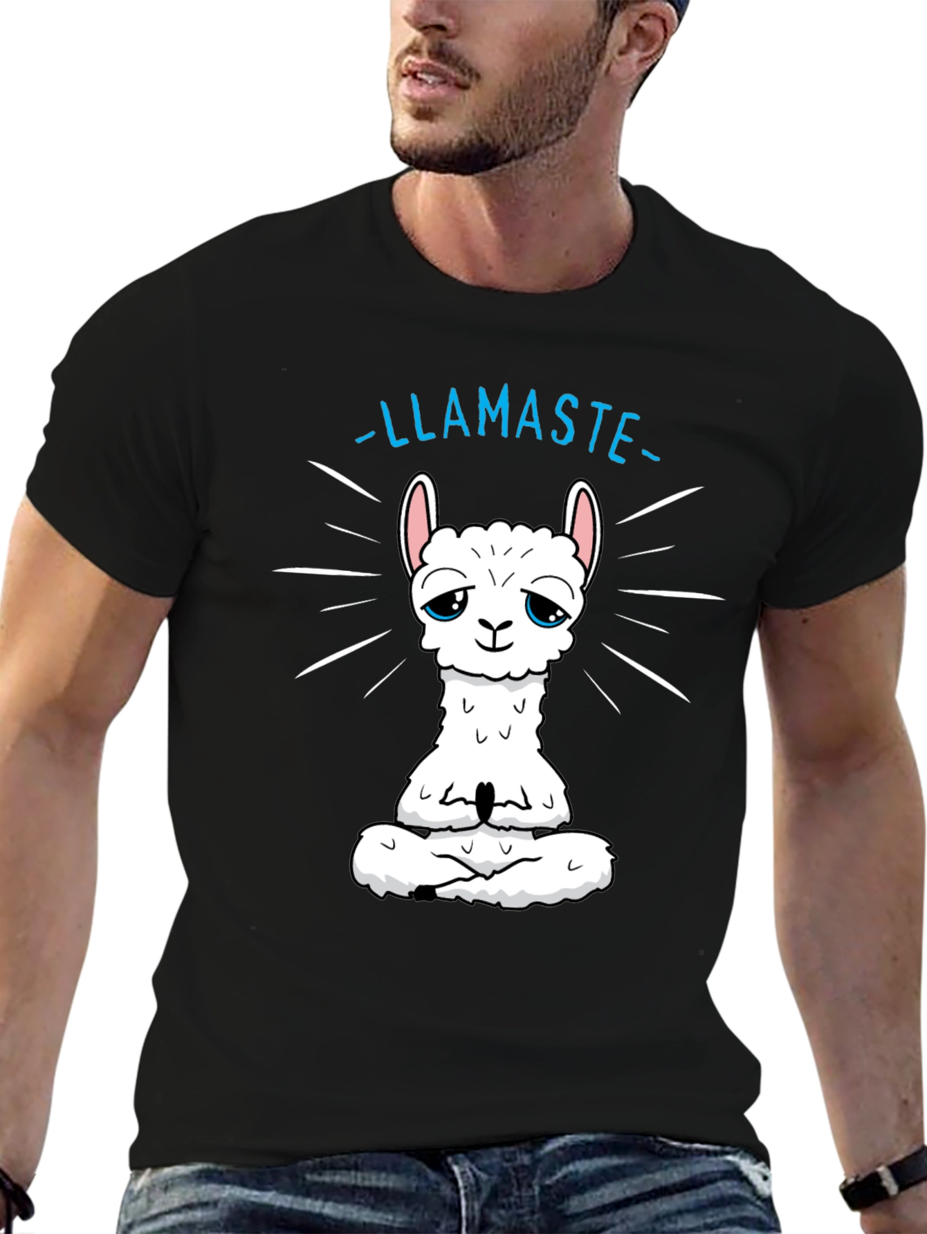 Llamaste T-Shirt - Meditating Llama Yoga Tee