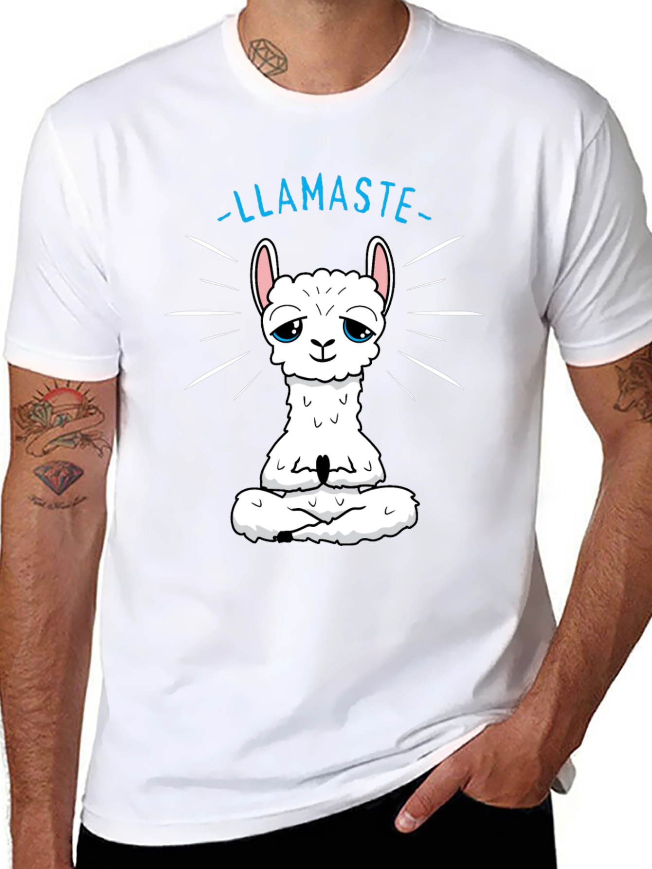 Llamaste T-Shirt - Meditating Llama Yoga Tee