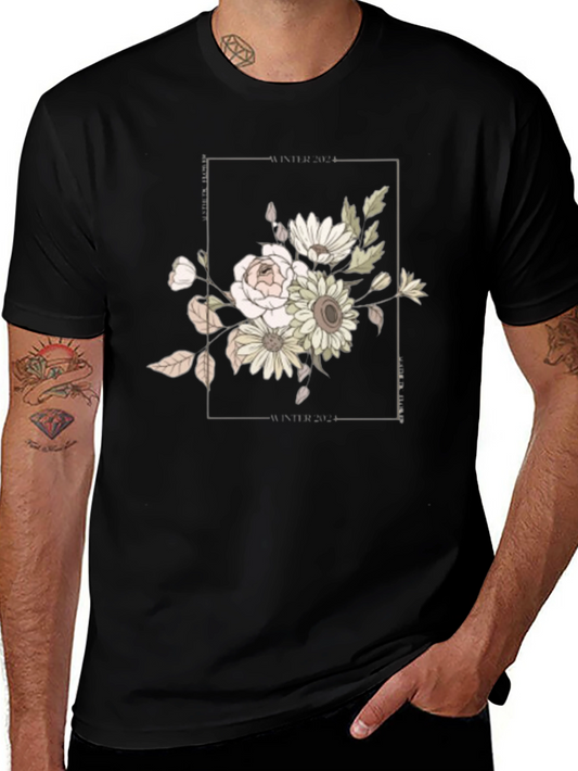 Floral Graphic Black Tee
