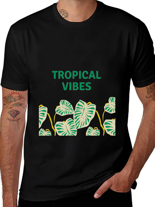 Tropical Vibes Black T-Shirt