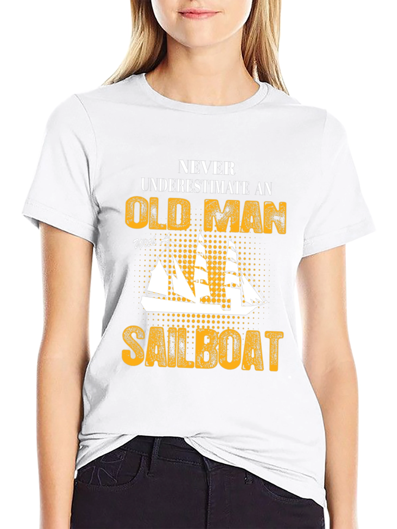Old Man Sailboat Graphic Tee