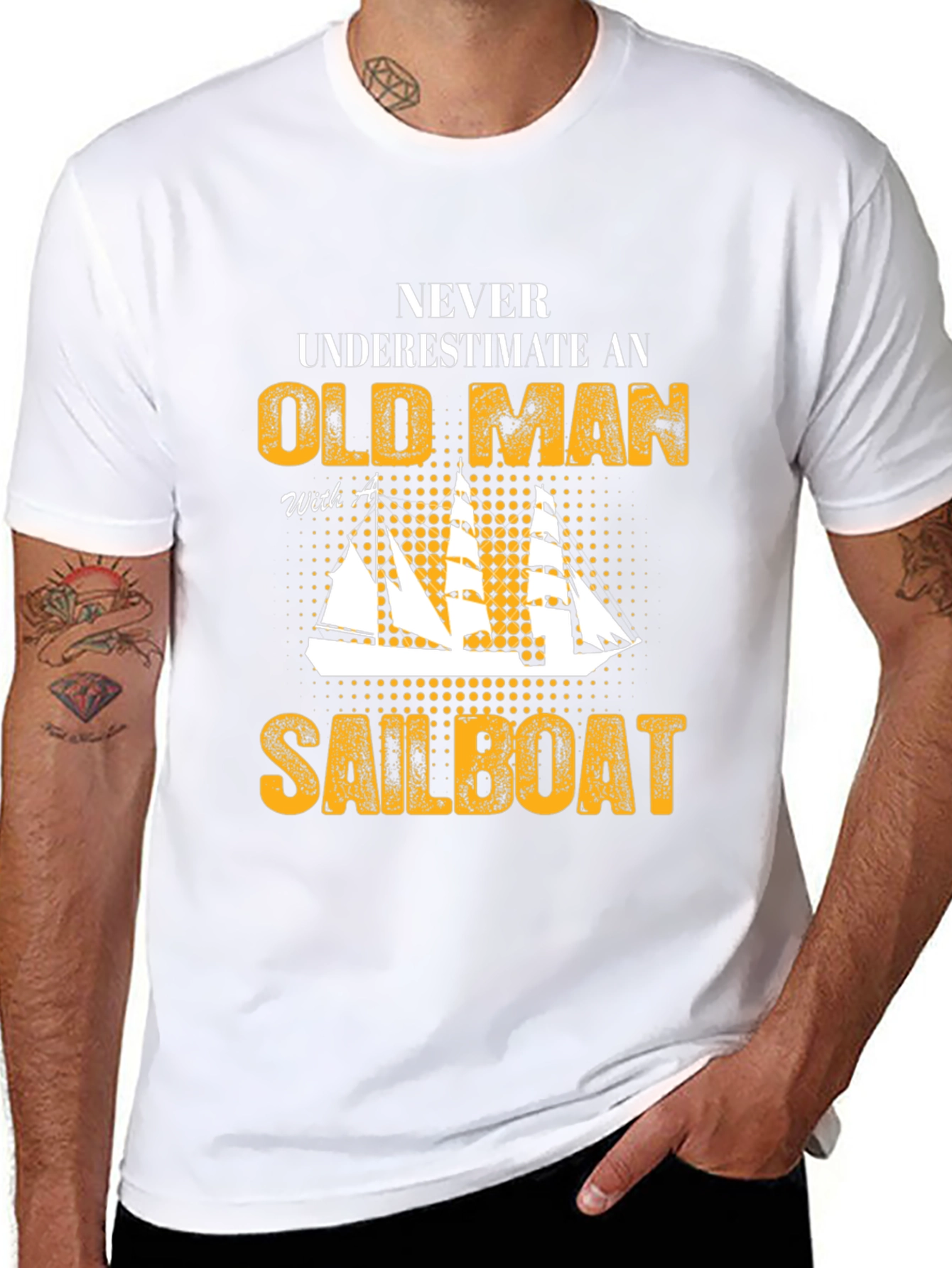 Old Man Sailboat Graphic Tee