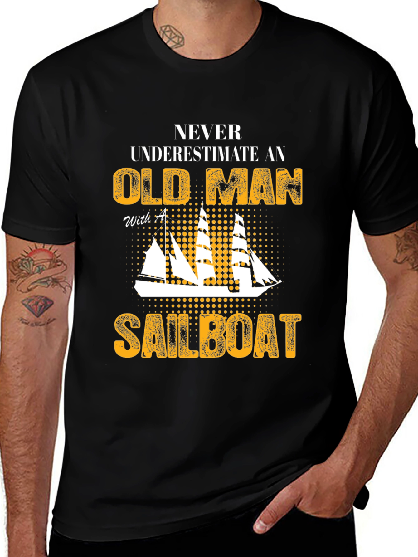 Old Man Sailboat Graphic Tee