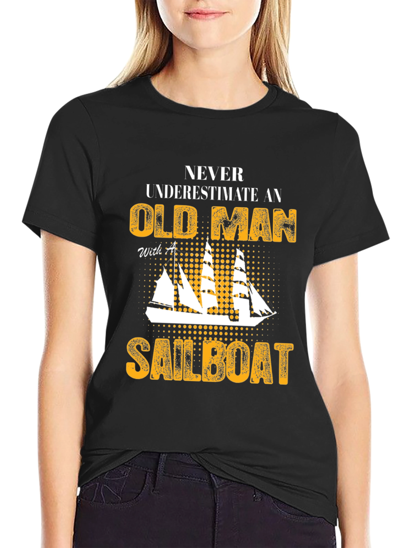 Old Man Sailboat Graphic Tee