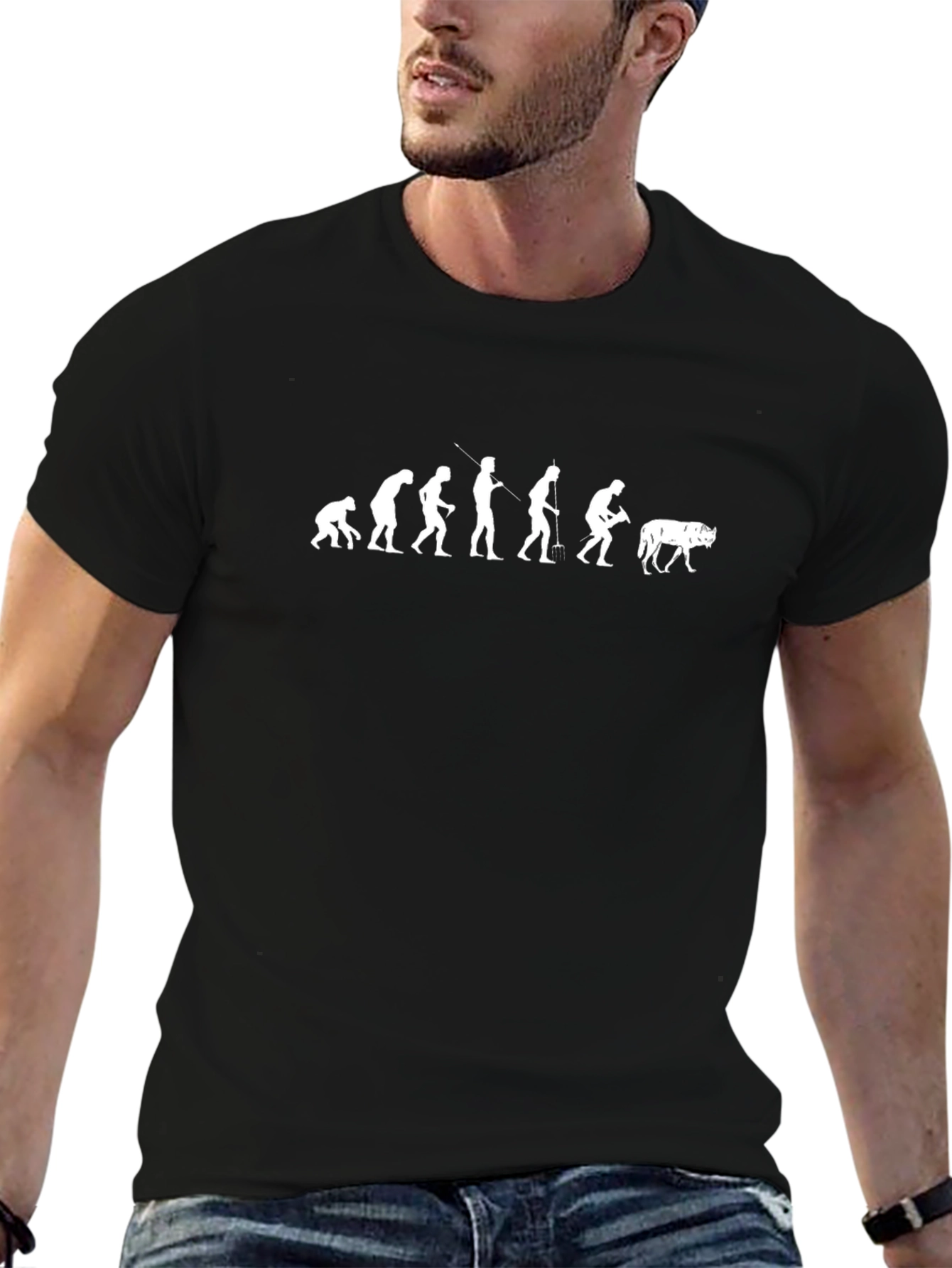 Evolution of Dog Mans Best Friend Black T-Shirt