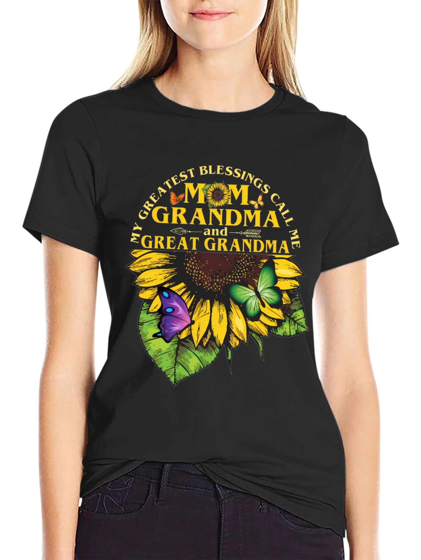 Mom Grandma Great Grandma Sunflower T-Shirt