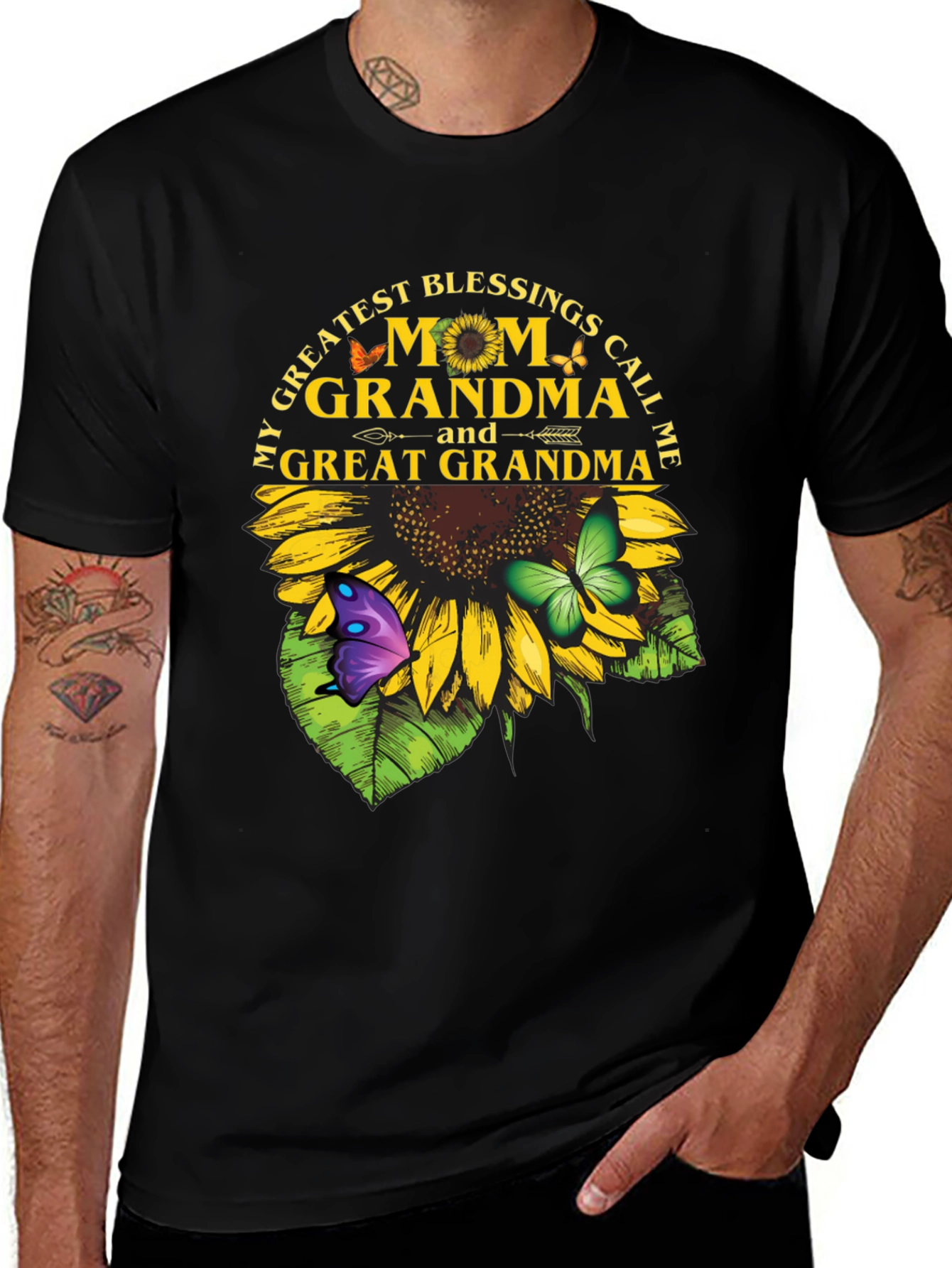 Mom Grandma Great Grandma Sunflower T-Shirt