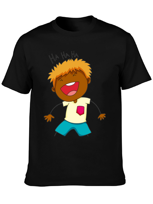 Laughing Cartoon Boy Graphic Tee