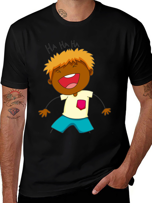 Laughing Cartoon Boy Graphic Tee
