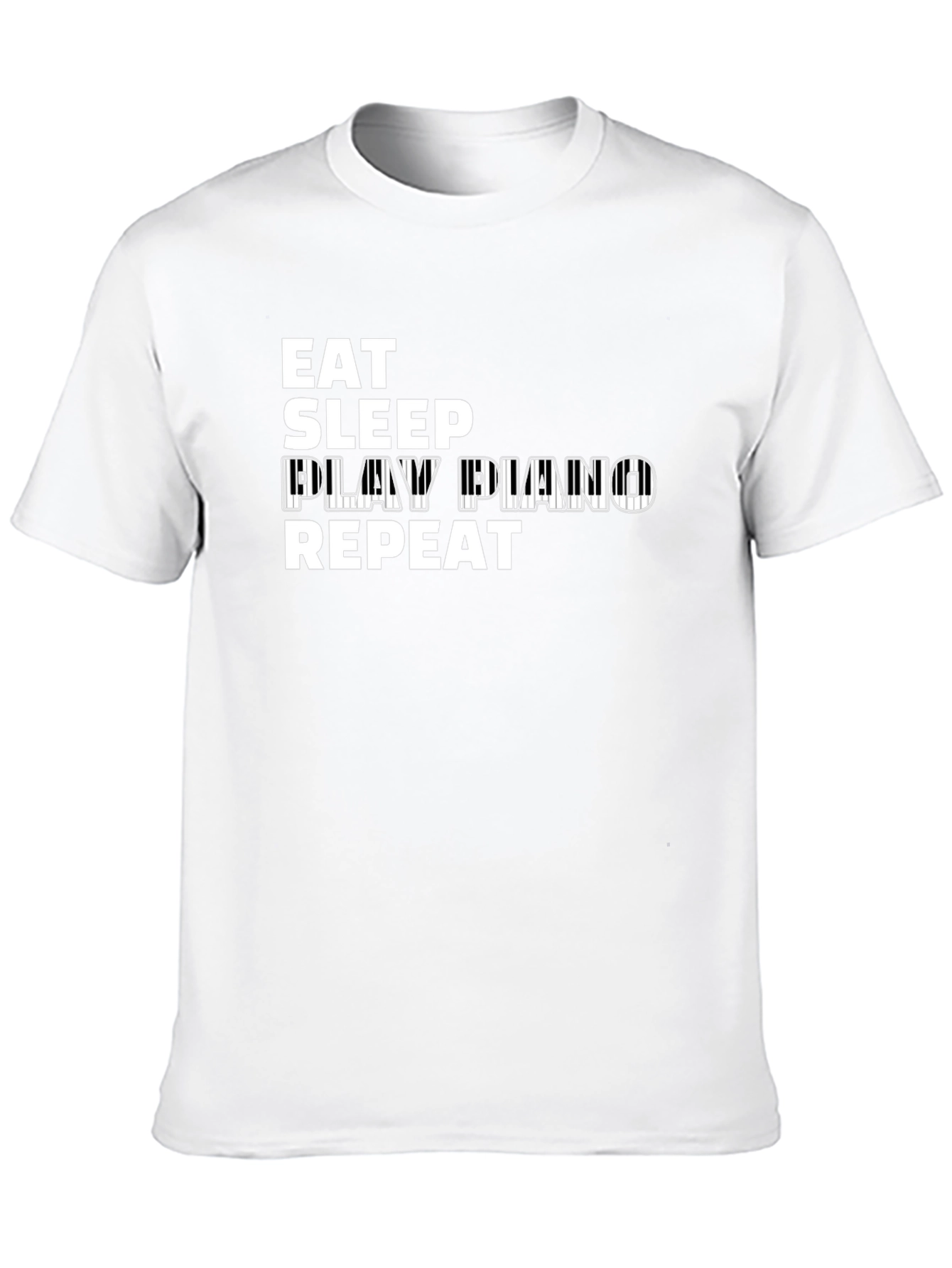 Eat Sleep Play Piano Repeat Black T-Shirt