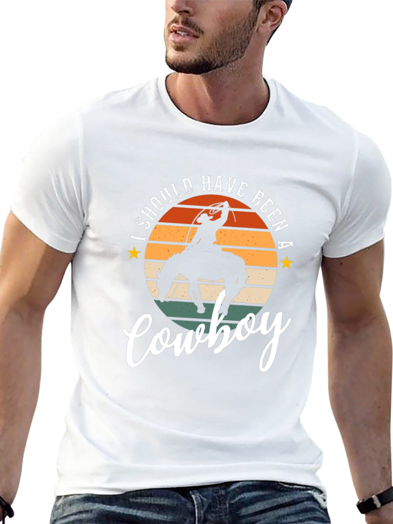 Cowboy Graphic Tee - Retro Style