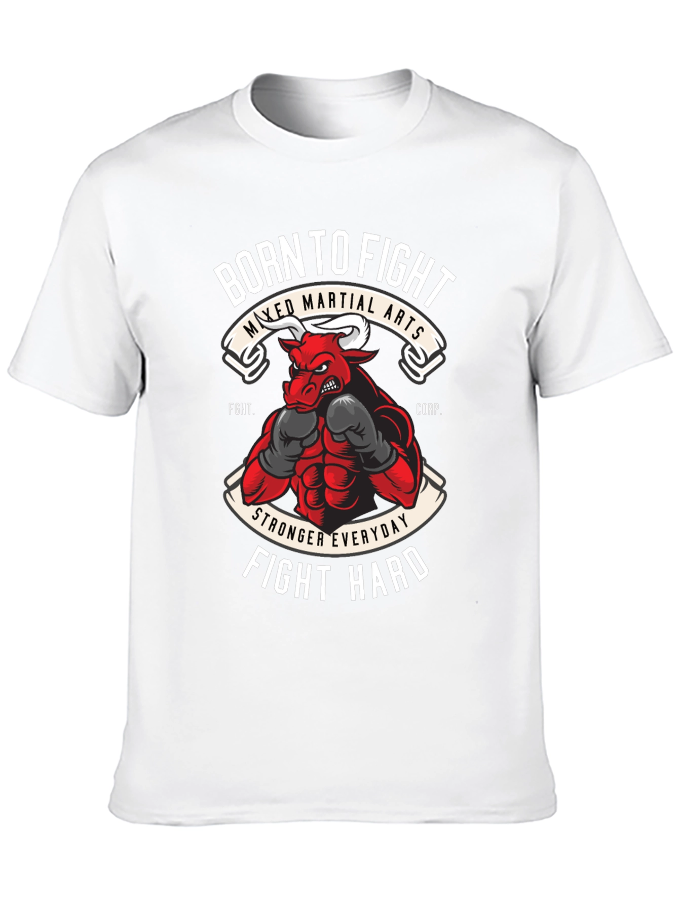 Born to Fight MMA T-Shirt Bull Boxing Tee