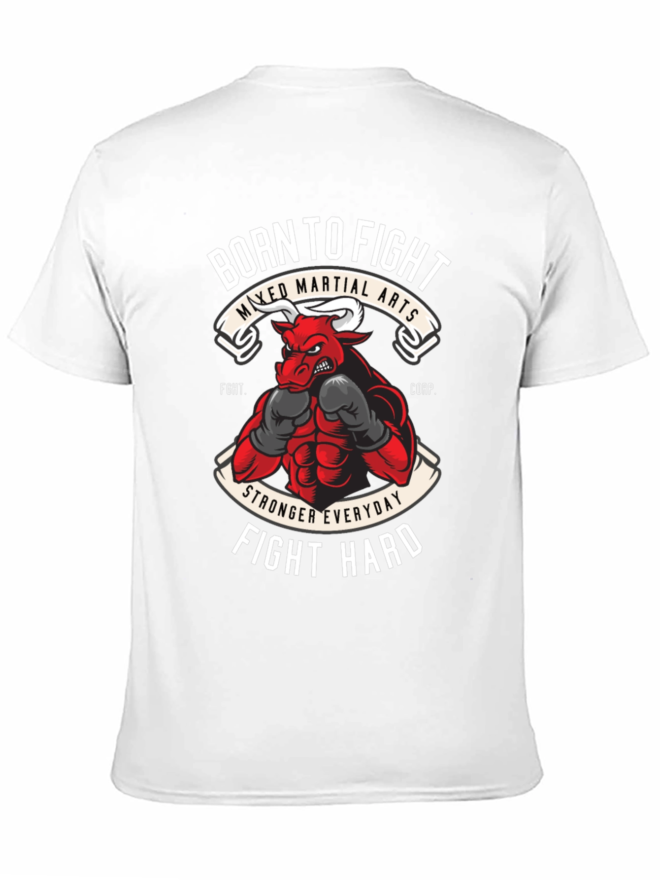 Born to Fight MMA T-Shirt Bull Boxing Tee