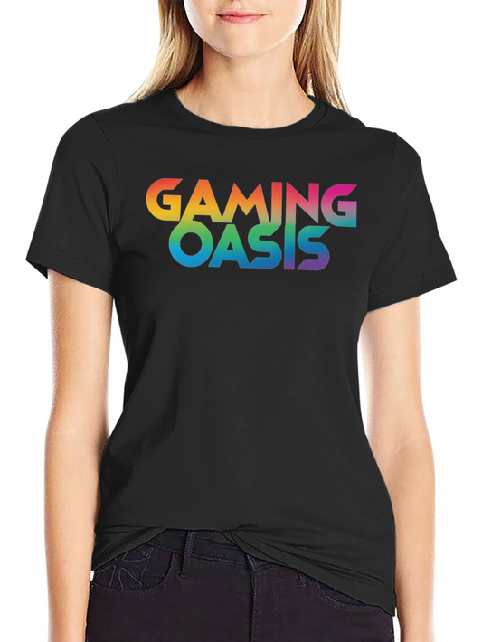Gaming Oasis Rainbow Logo Black T-Shirt