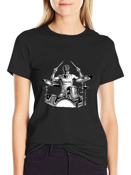 Drum Boss Black T-Shirt - Music Lover Tee