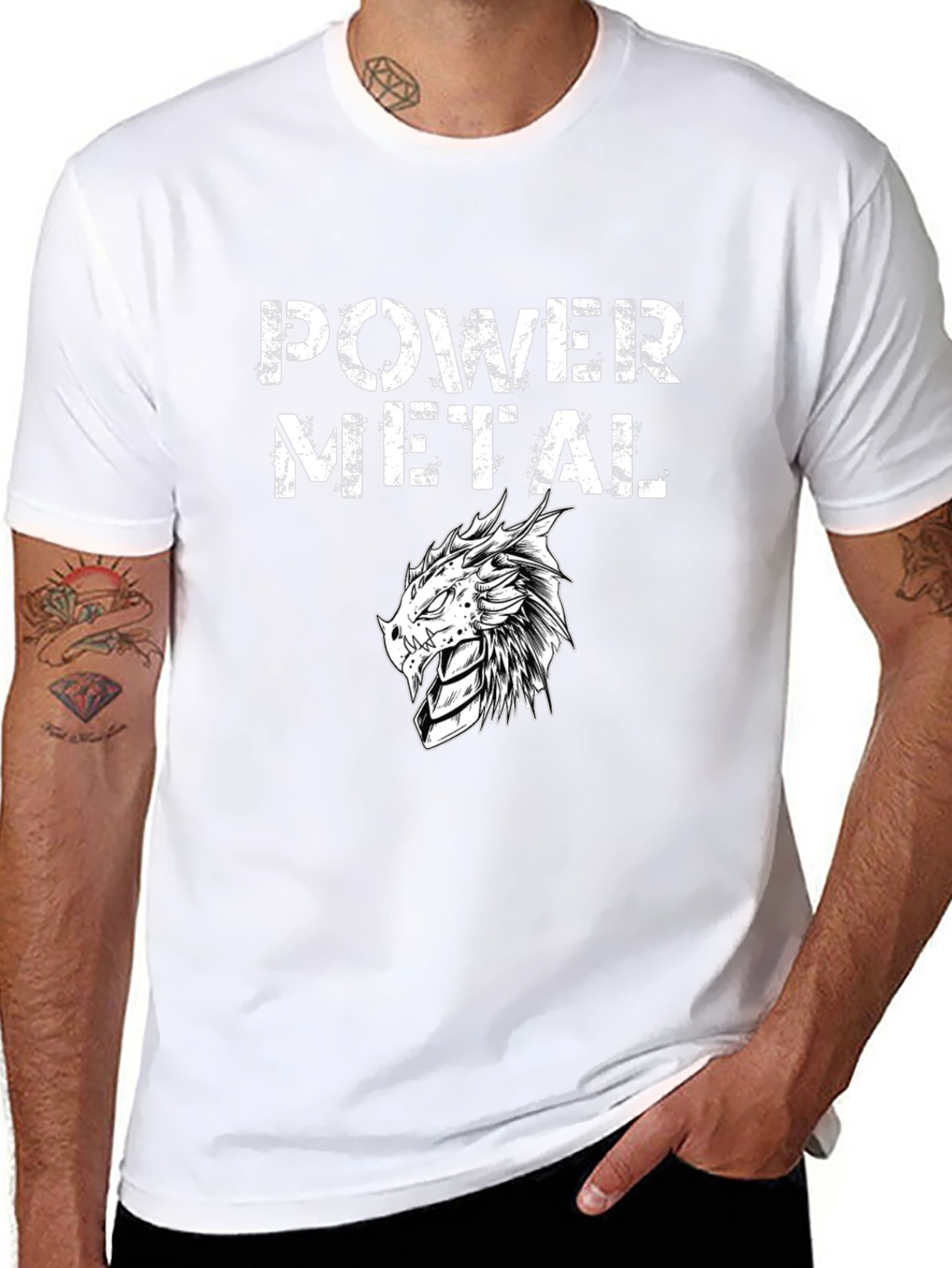 Power Metal Dragon Black T-Shirt