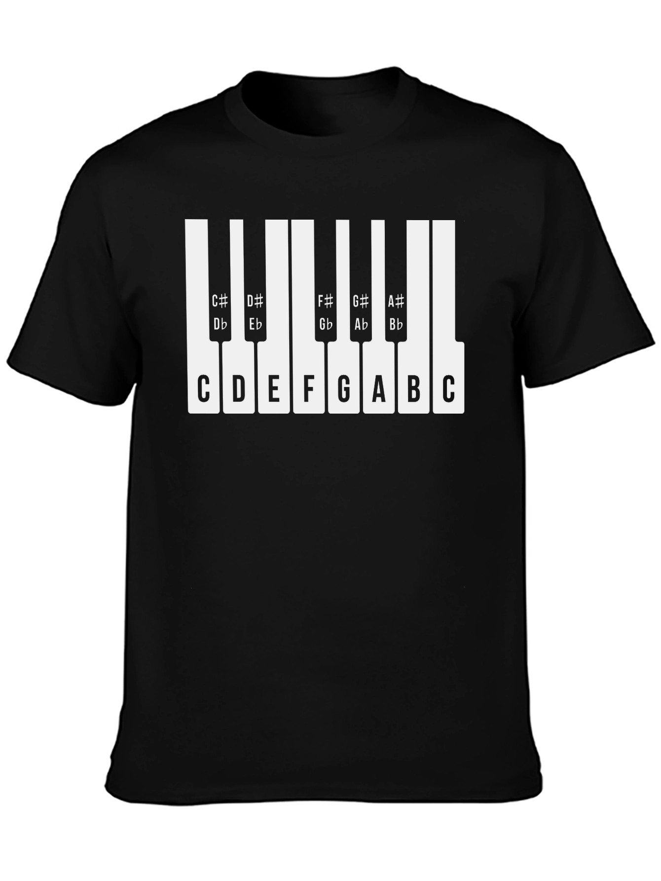 Musical Piano Keys T-Shirt - Black Tee